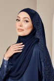 (AS-IS) AMIA Long Shawl in Navy Blue
